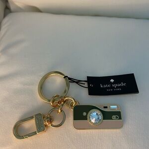 Kate Spade Gold and Olive Camera Keychain